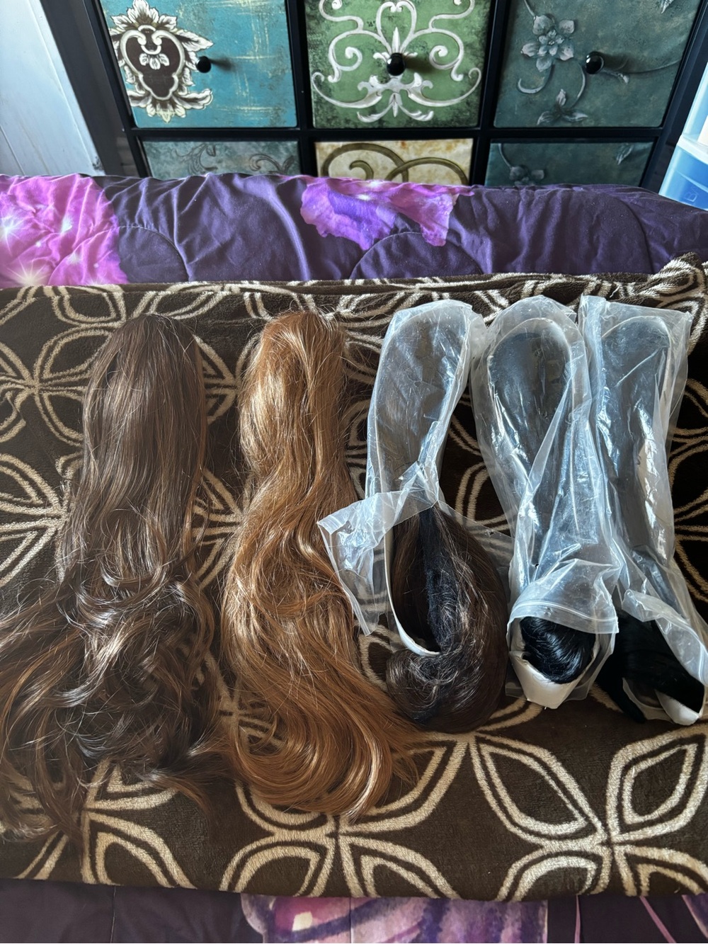 Women’s Synthetic Hair Extensions - Brown & Blonde Mix 5 Clips.